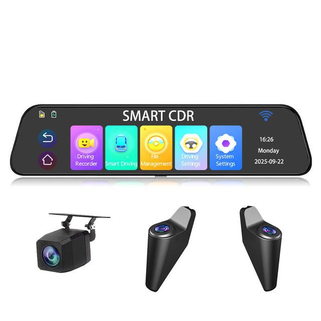 12" 4K Rear View Mirror Dash Cam - Smart Car Camera with ADAS & BSD - Bella's Home