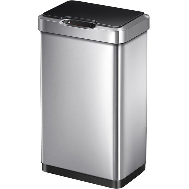 13 Gallon Automatic Sensor Trash Can - Stainless Steel Touchless Waste Bin - Bella's Home