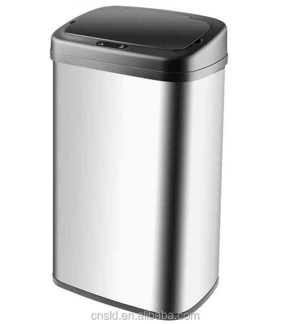 13 Gallon Automatic Sensor Trash Can - Stainless Steel Touchless Waste Bin - Bella's Home