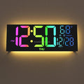 13.7" RGB Digital Wall Clock - Large LED Display with Remote & Night Light - Bella's Home